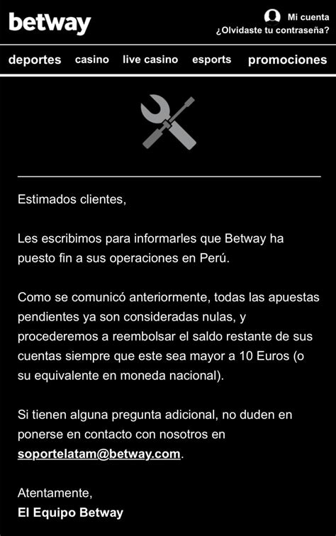 betway peru,BetWay Cierra Operaciones en Perú a Mediados de 